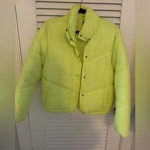 Neon Yellow Puffer Coat